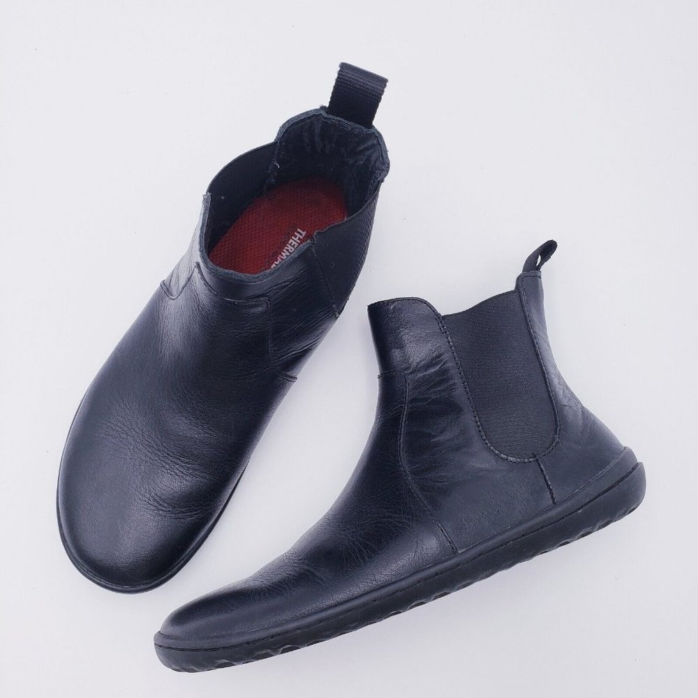 Vivobarefoot FULHAM Women's Black Leather Chelsea Boots Size 39 / 8